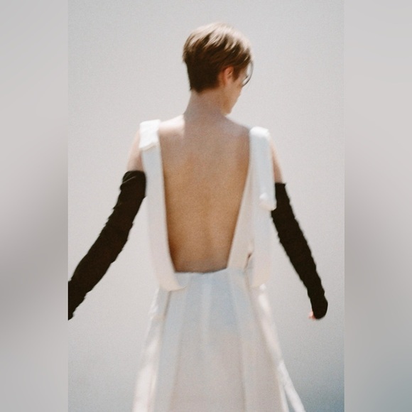 NWT Circ x Zara Linen Blend Open Back Long Dress Size M - Picture 4 of 9